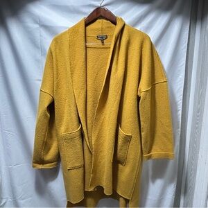 Eileen Fisher Women’s Medium Yellow Wool Kimono Coat